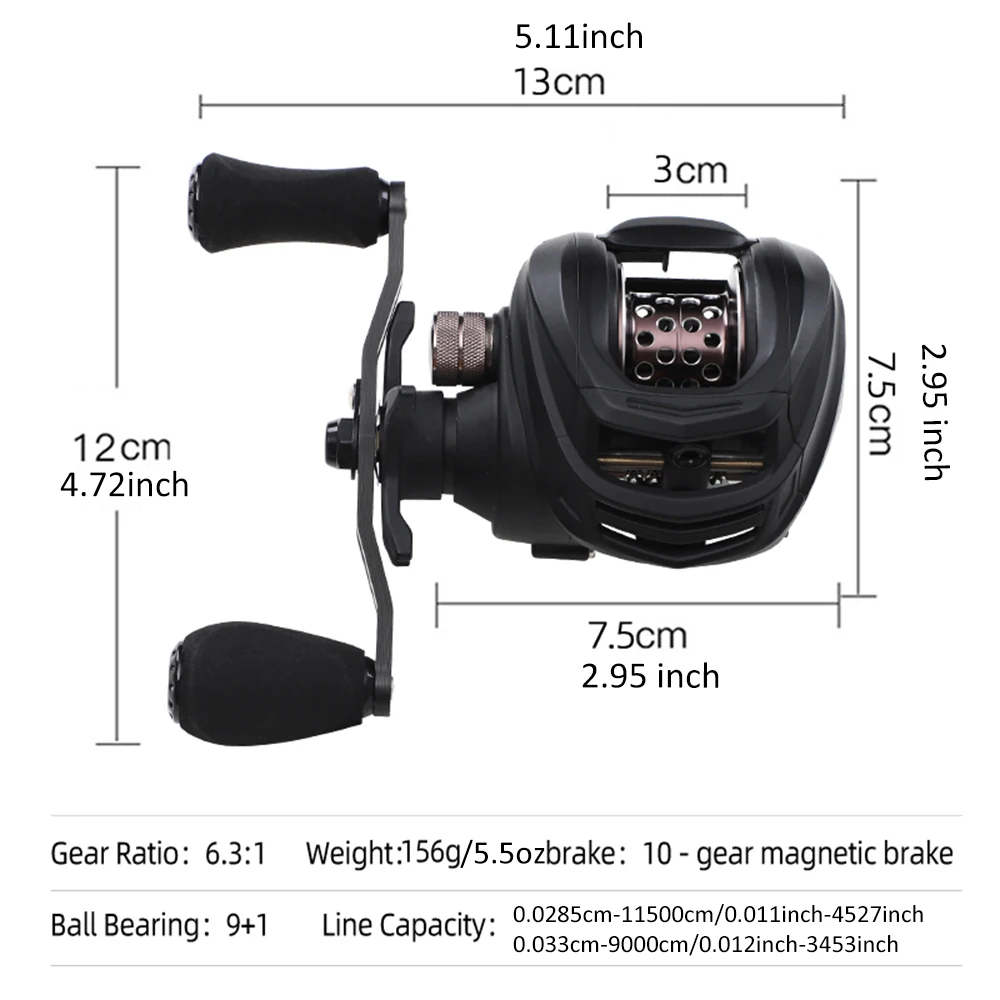 Carrete baitcasting FISHINGFANS con marco de carbono suave - imagen 4