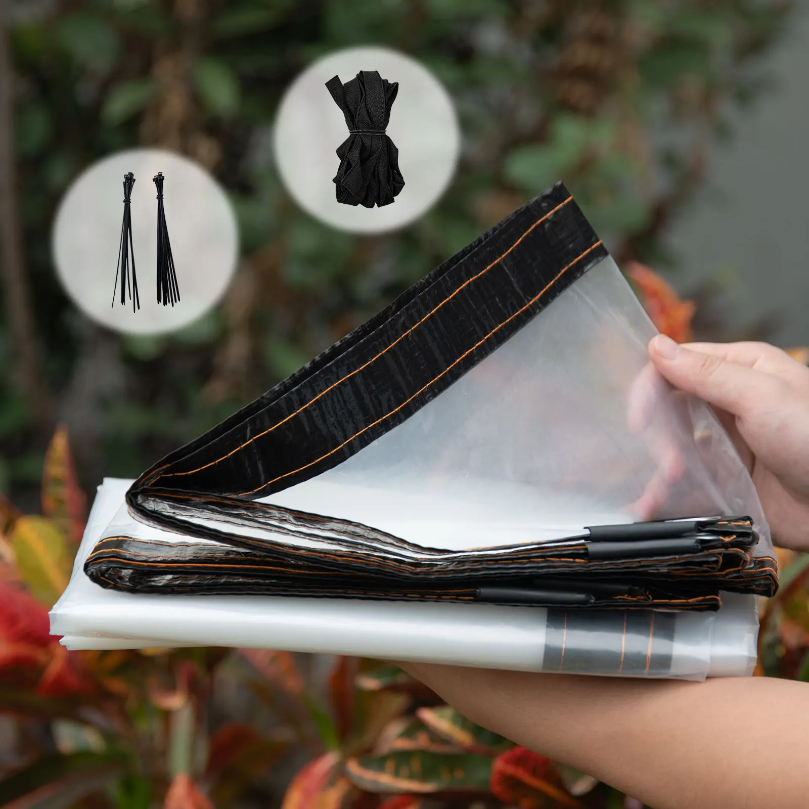 Lona transparente impermeable en exterior