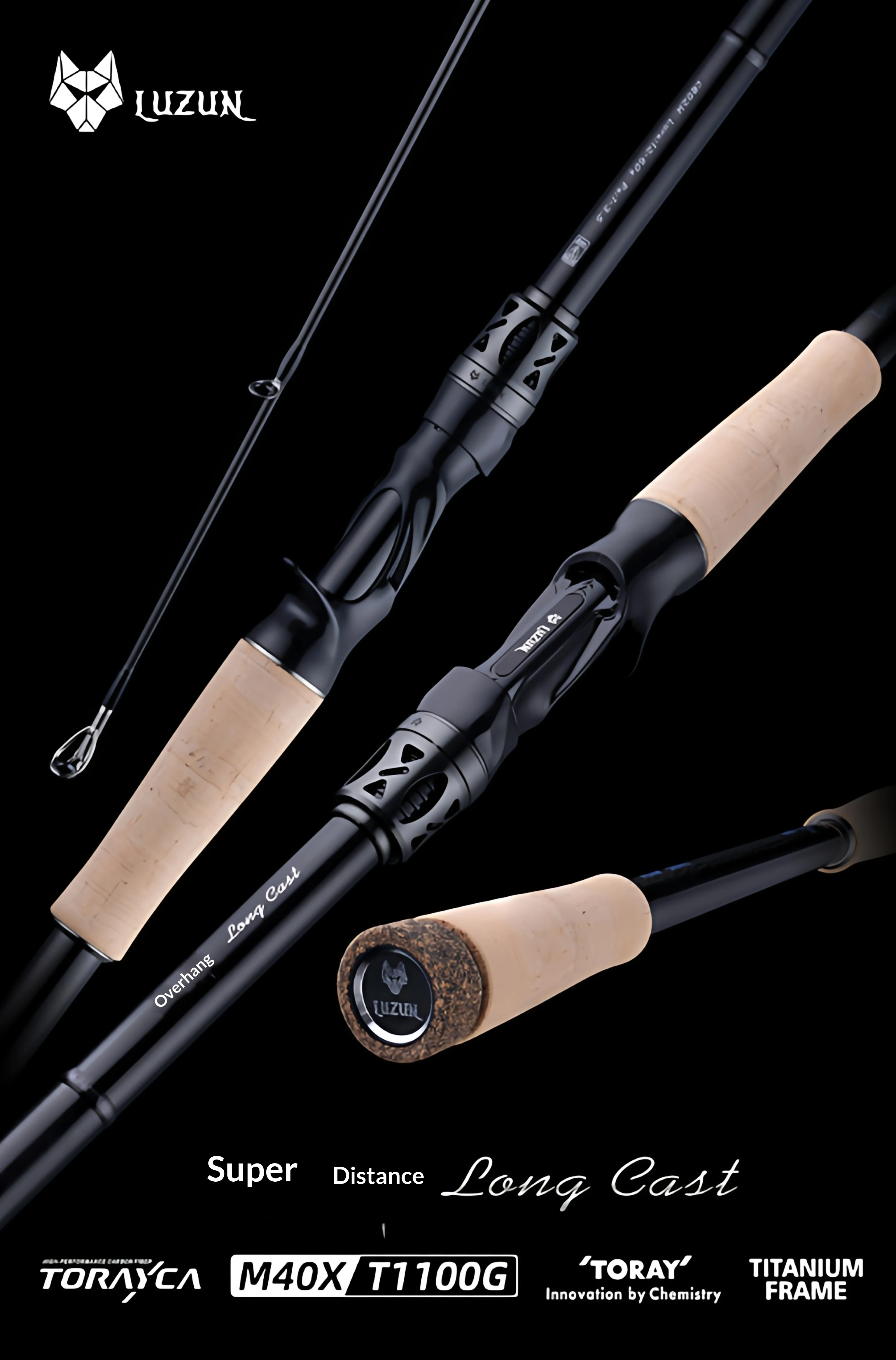 Caña de pescar Luzun con blank de carbono Toray M40X+T1100G