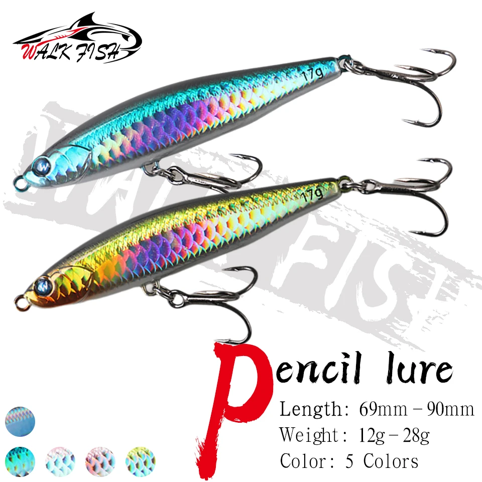 WALK FISH Stickbait tipo lápiz de largo alcance para lubina y lucio
