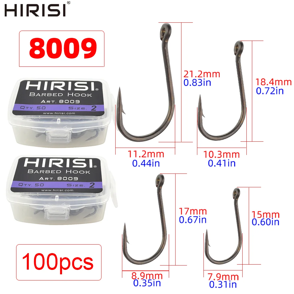 Anzuelos para carpa Hirisi 8009 de acero alto carbono con púas - imagen 4