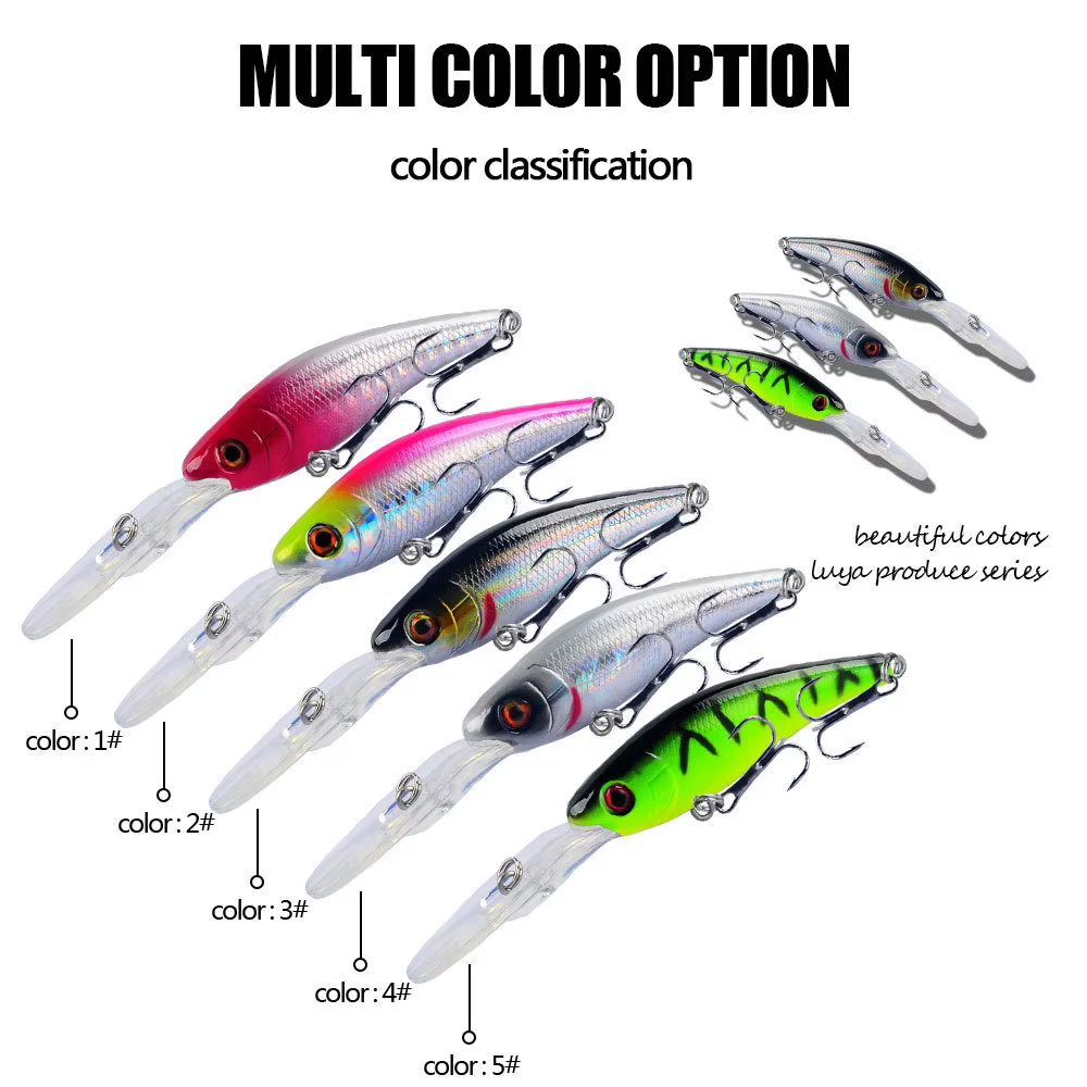 Señuelos Crankbait flotantes con ojos 3D – Plástico duro acabado láser - imagen 4