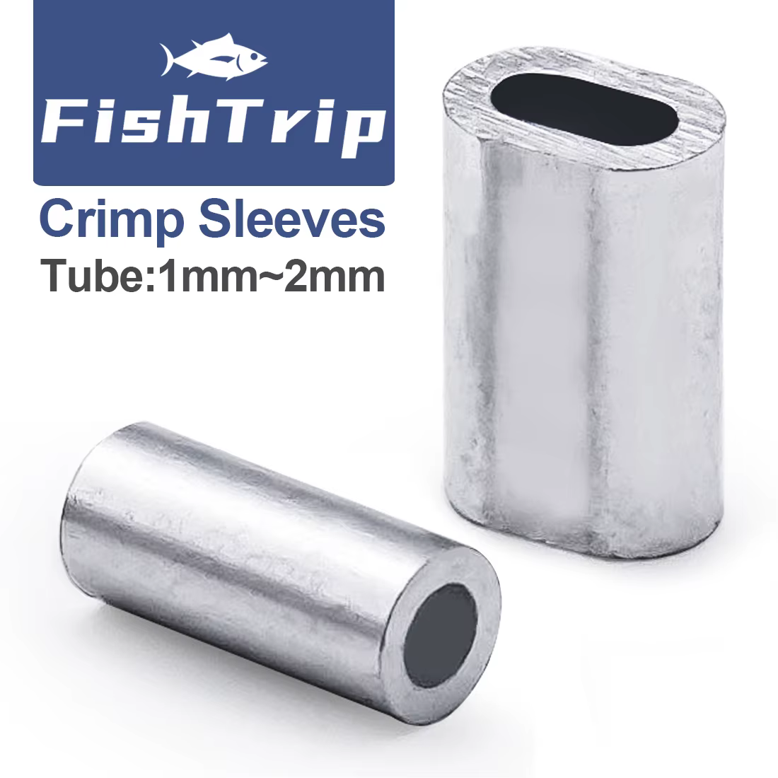 FishTrip Mangas de engarce de aluminio - para monofilamento y líder - imagen 4