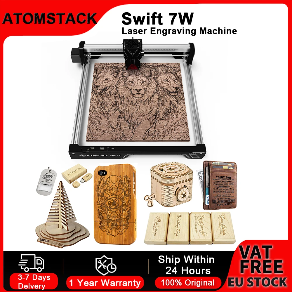 ATOMSTACK Swift Grabador e Impresora Láser 3D para Madera y Acrílico