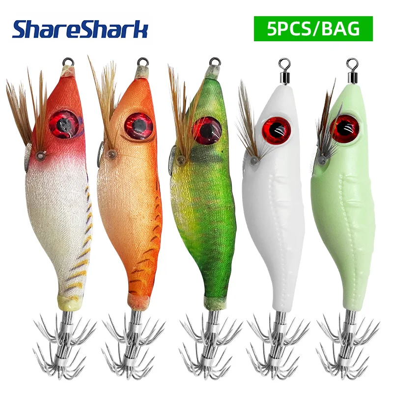 ShareShark señuelo de camarón luminoso con anzuelo para calamar