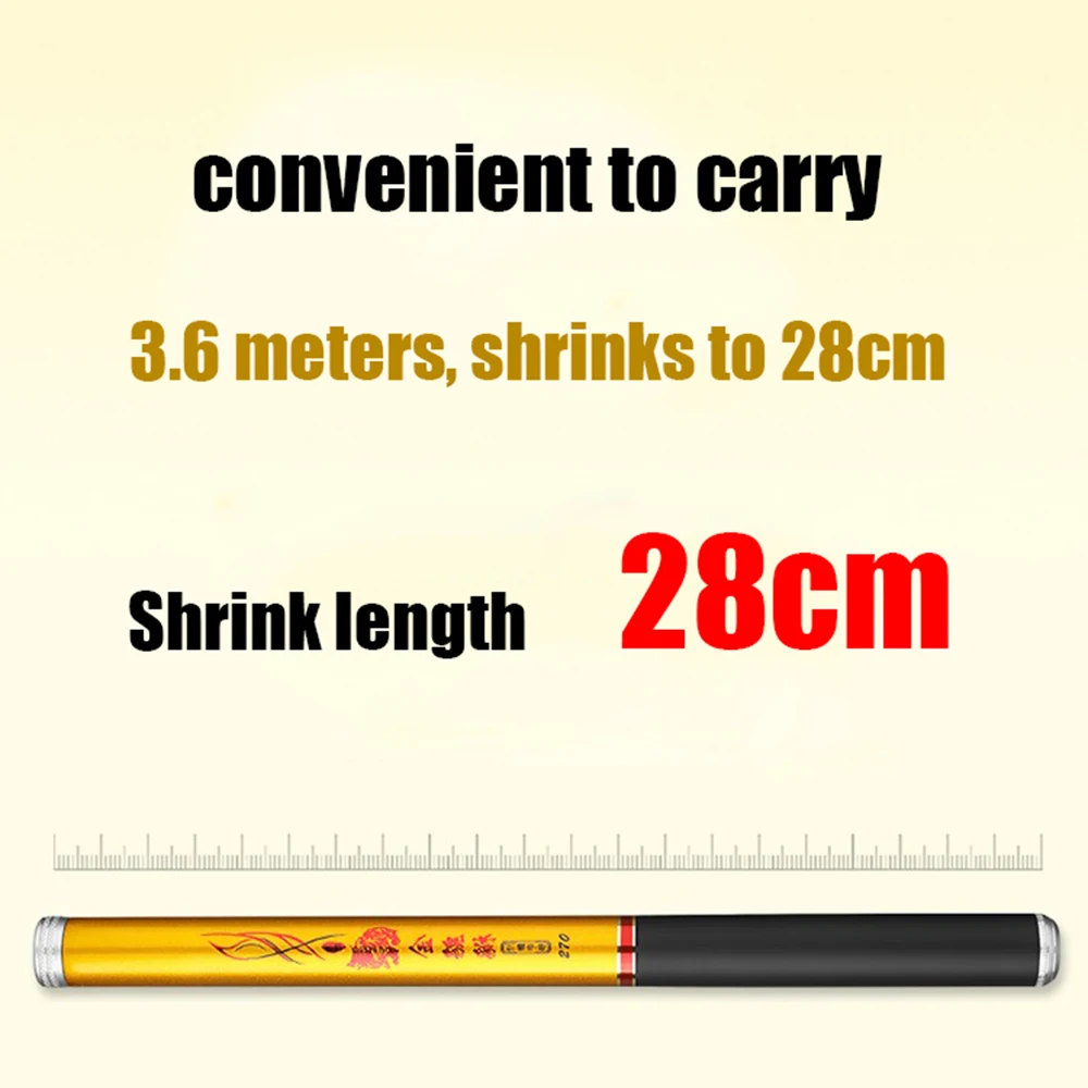 Caña Tenkara plegable de carbono 2.7‑7.2 m para lagos y arroyos - imagen 3