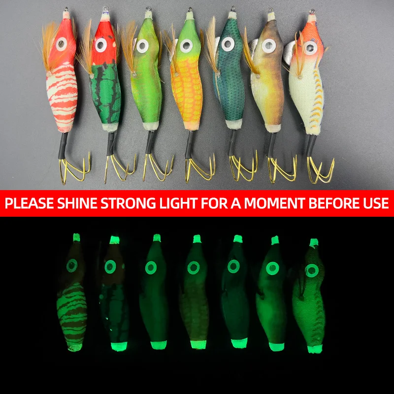 ShareShark señuelo luminoso para calamar y camarón, gancho dorado - imagen 3