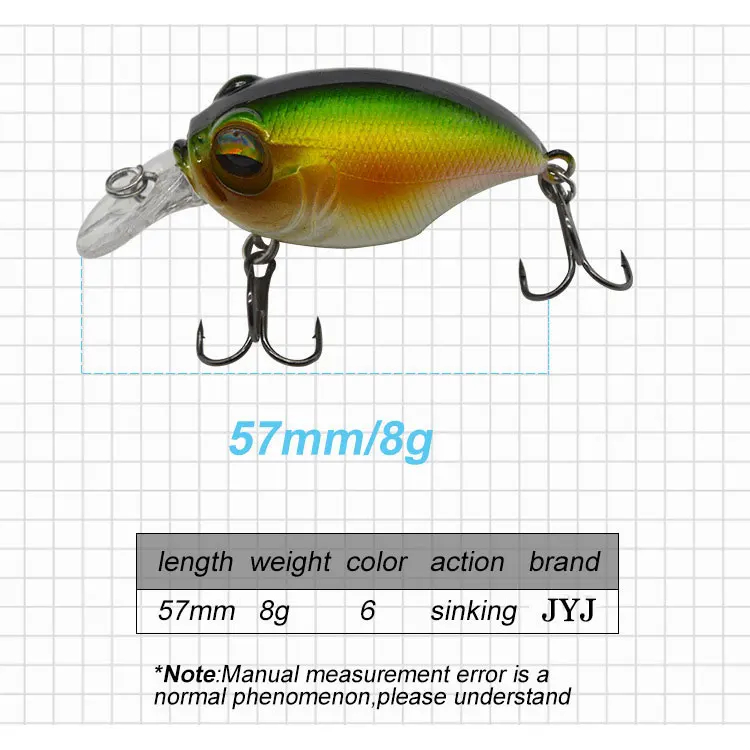 Señuelo JYJ Crankbait 57mm 8g – Para trucha con sonajero - imagen 4