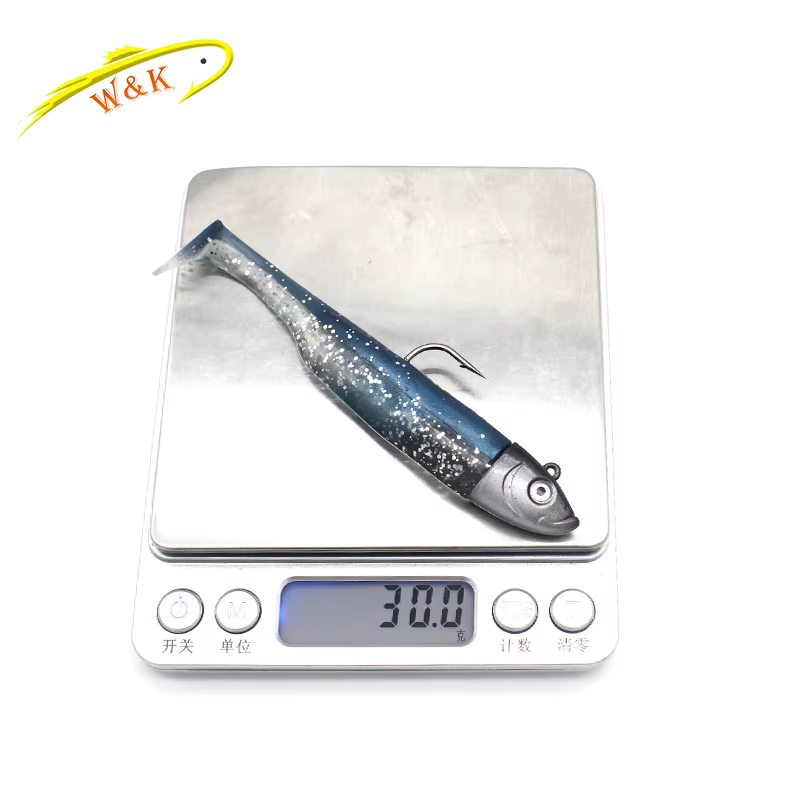 Señuelo soft bait para lubina 9cm – Cabeza jig 22g cola de paleta - imagen 4