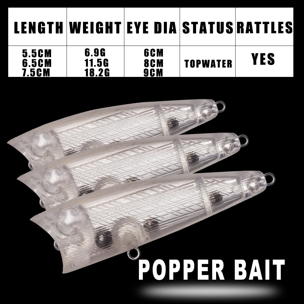 Variantes de longitud del blank Popper
