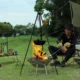 Trípode de aluminio para fogata y olla colgante, camping - imagen 2