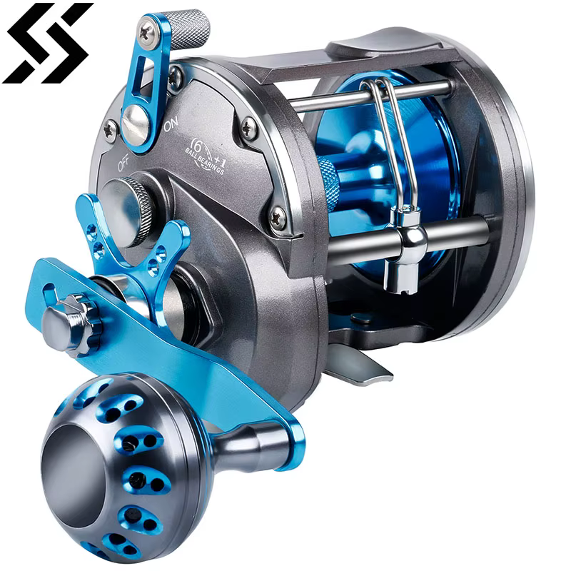 Carrete baitcasting Sougayilang de metal para agua salada