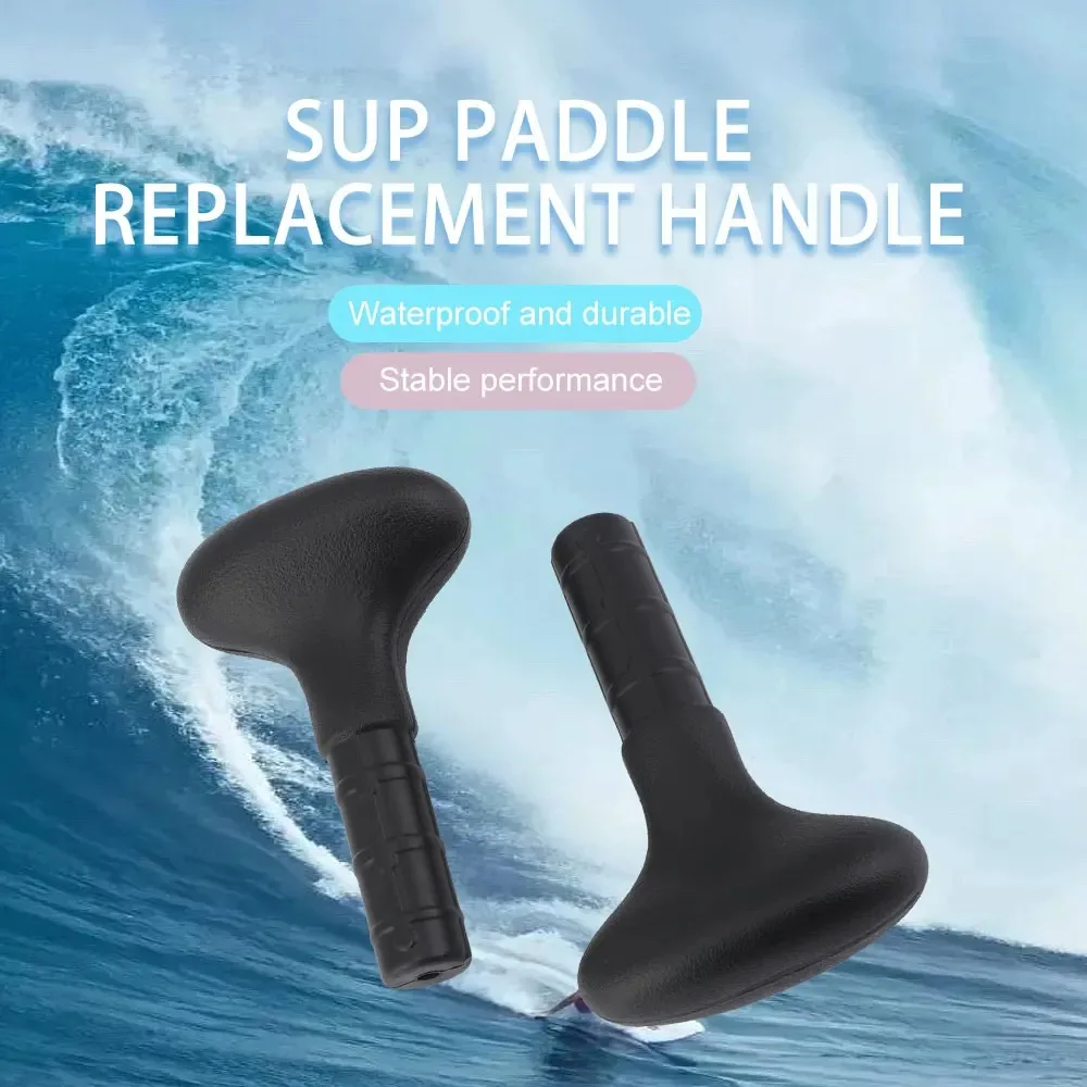 Empuñadura de remo PVC T antideslizante negra para cabeza de pala - imagen 4