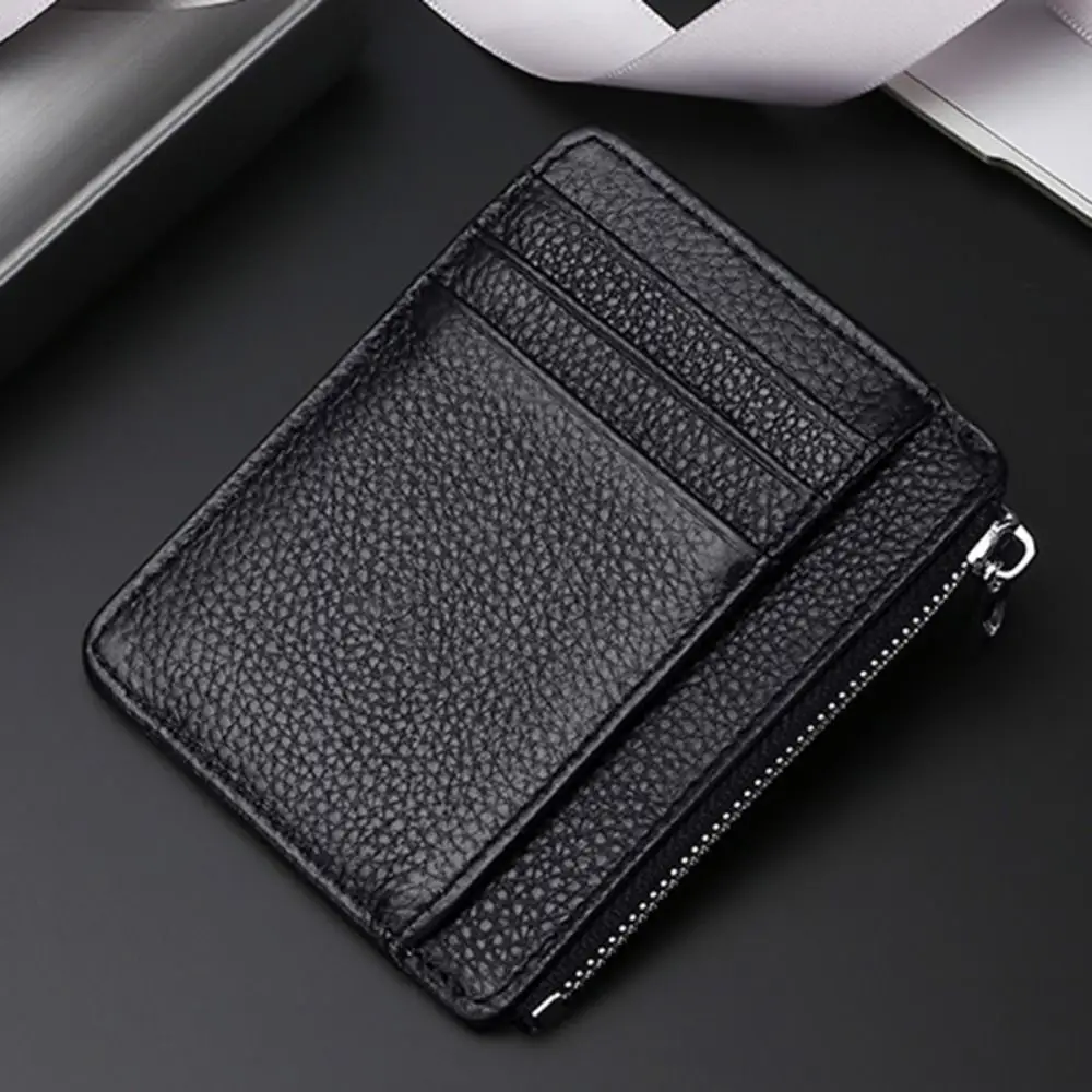 Tarjetero ultrafino de cuero genuino con ranura para tarjetas - imagen 2