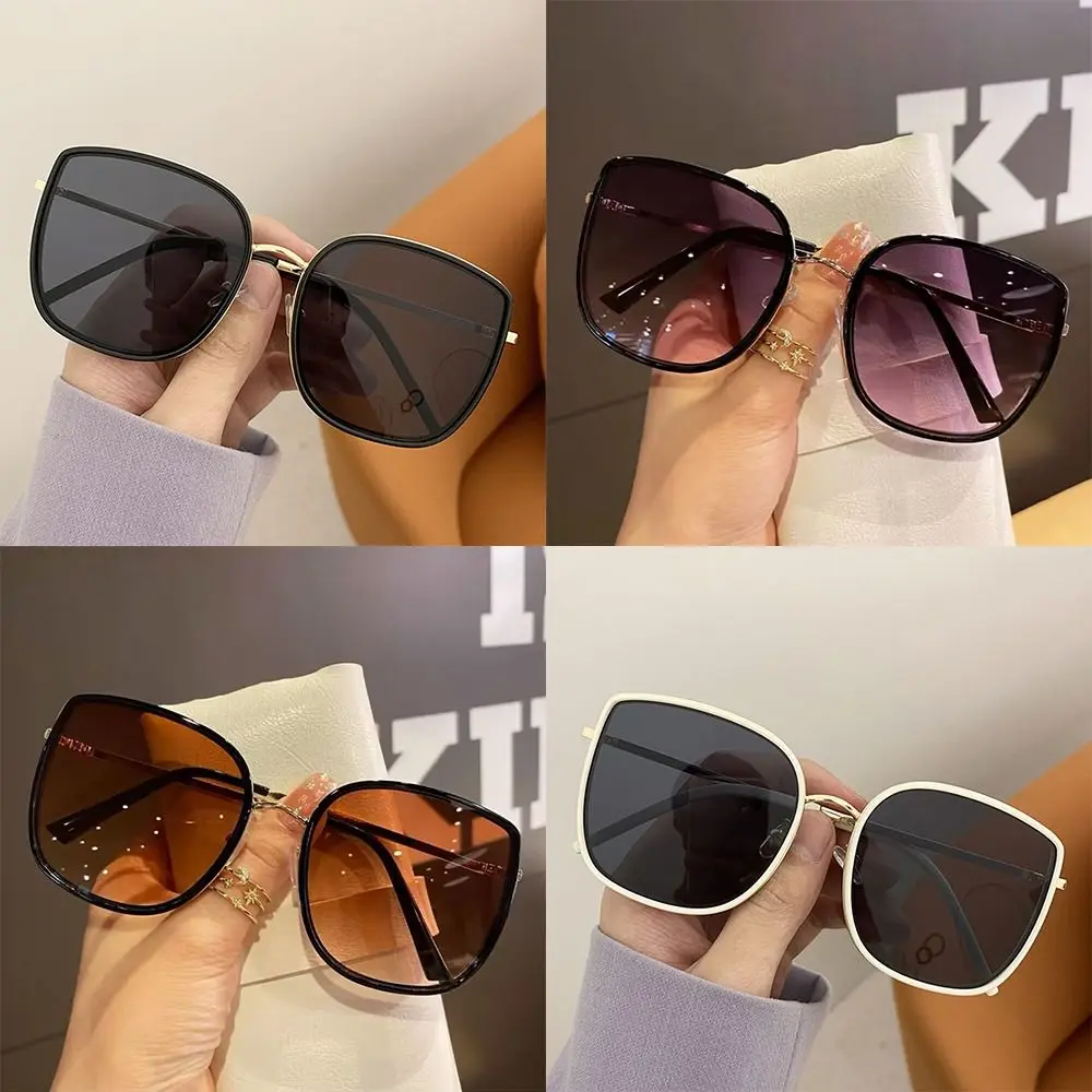 Gafas de sol retro cuadradas UV400 gran tamaño montura metálica - imagen 4