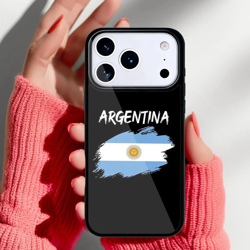 Funda con bandera de Argentina para iPhone vista trasera