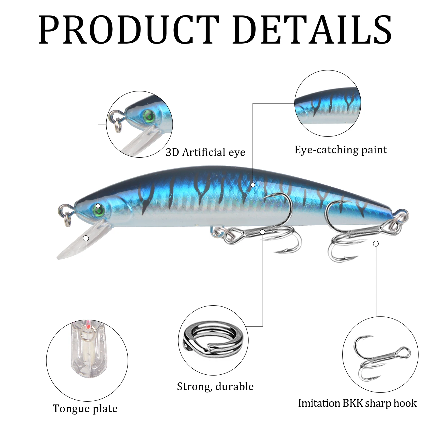 Señuelo crankbait hundiéndose para lucio – pececillo artificial - imagen 3