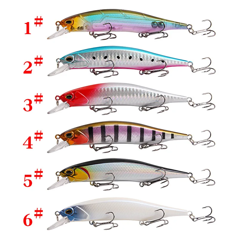 Señuelo de pesca minnow crankbait con ojos 3D y diseño realista de perca