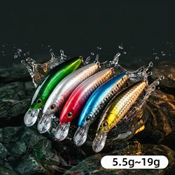Señuelo minnow de hundimiento lento para lubina y trucha