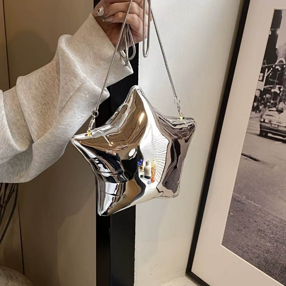 Bolso Bandolera Estrella Acrílico Brillante para Mujer