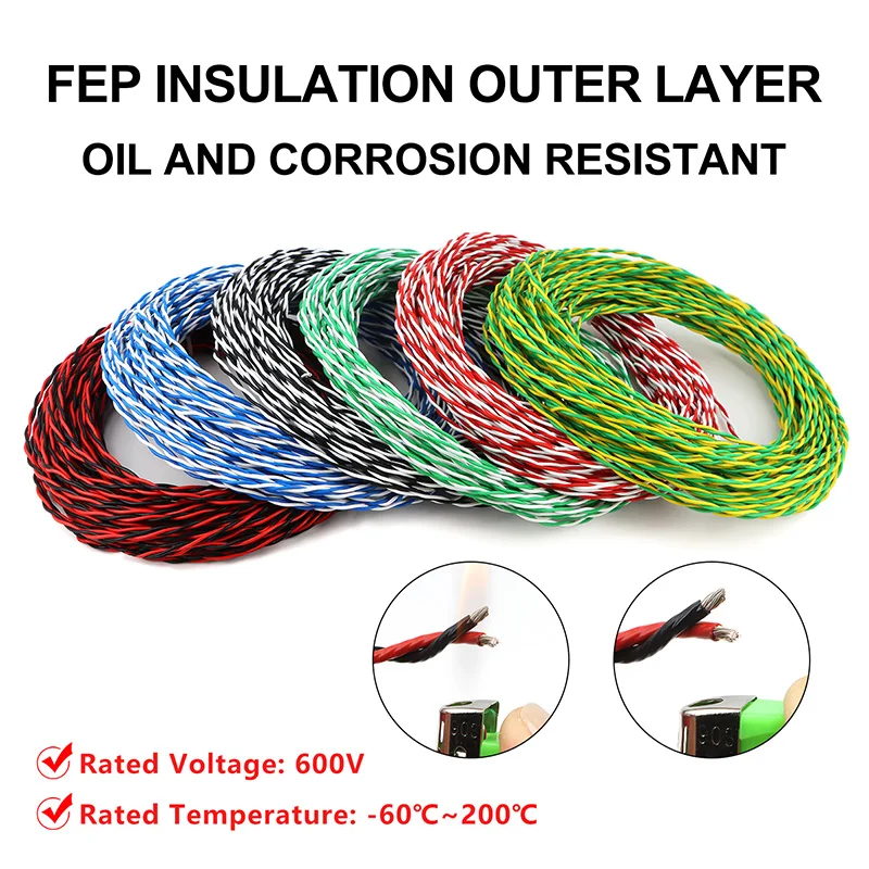 Cable de par trenzado AFS200 de cobre estañado FEP de alta temperatura