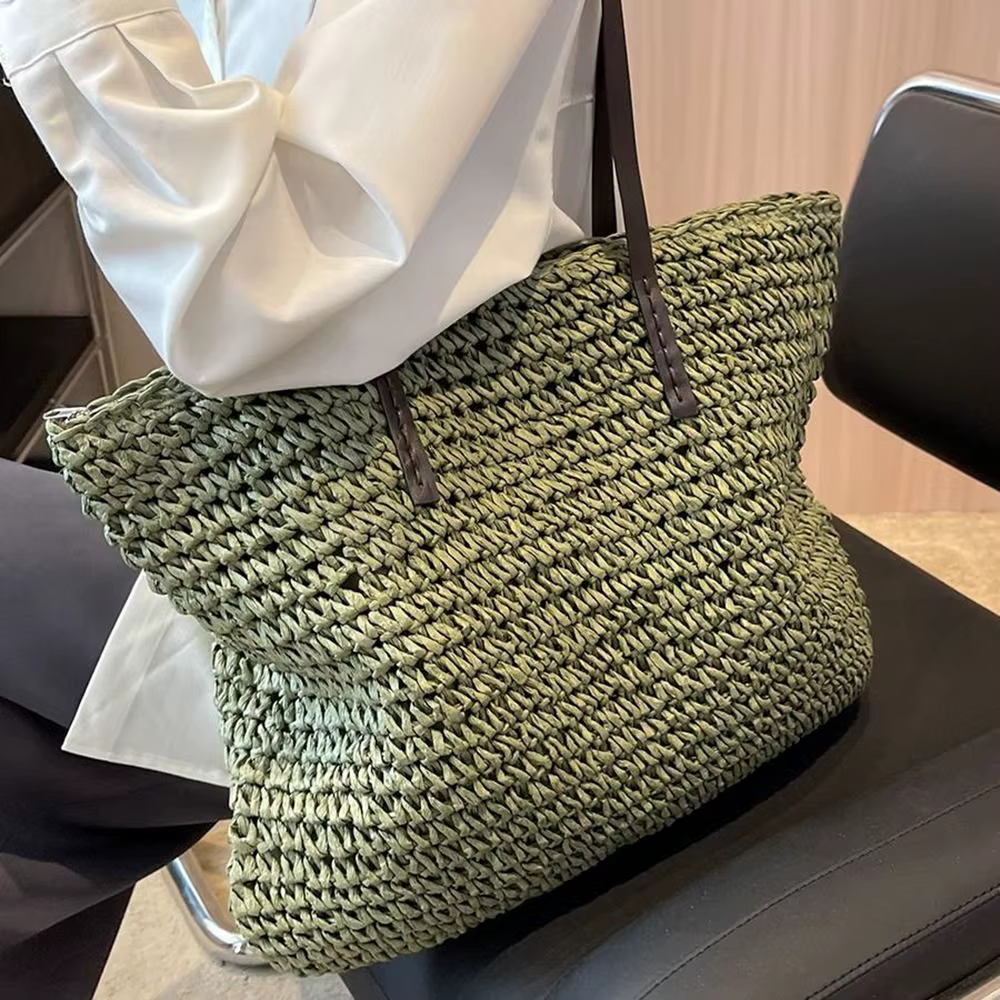Bolso de playa tejido para mujer de gran capacidad