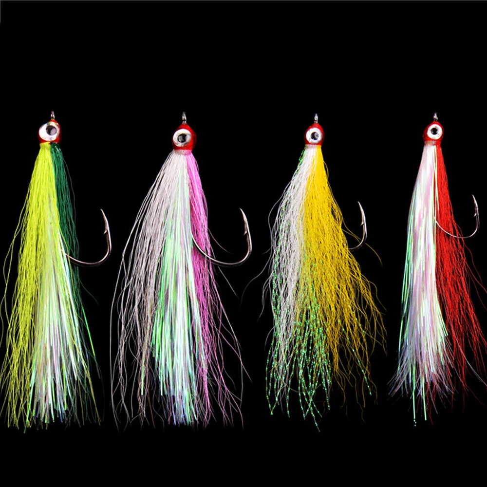 Vista frontal de la mosca streamer Bucktail