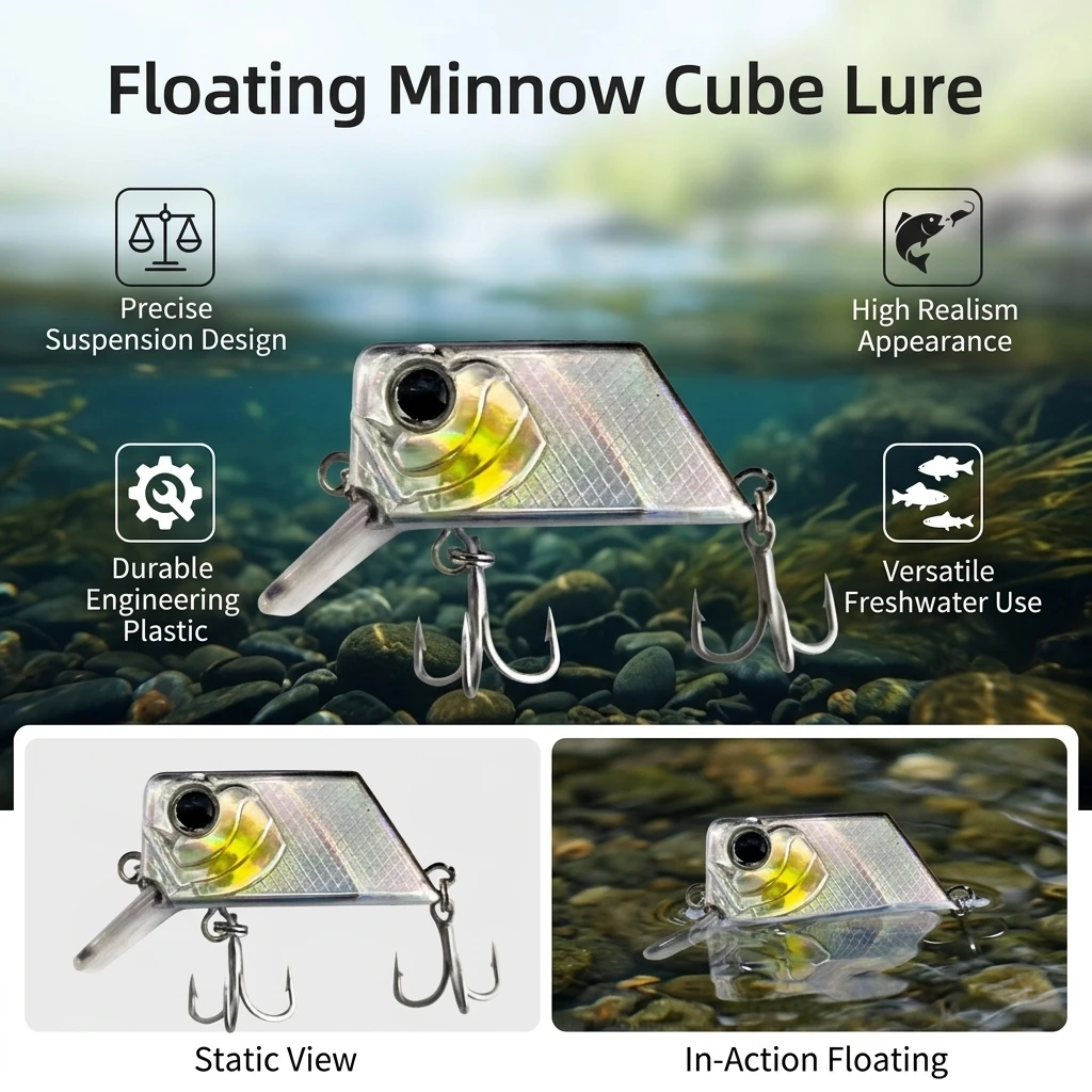 Señuelo flotante realista de plástico para lubina y lucio - imagen 5