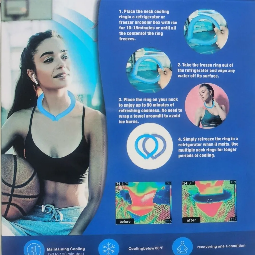 Enfriador de cuello reutilizable con compresa de hielo portátil - imagen 5