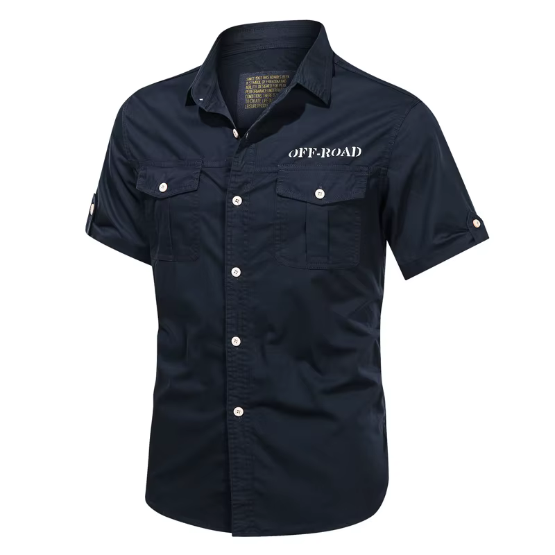 Camisa de Pesca Manga Corta Hombre Algodón Premium Estampado - imagen 4