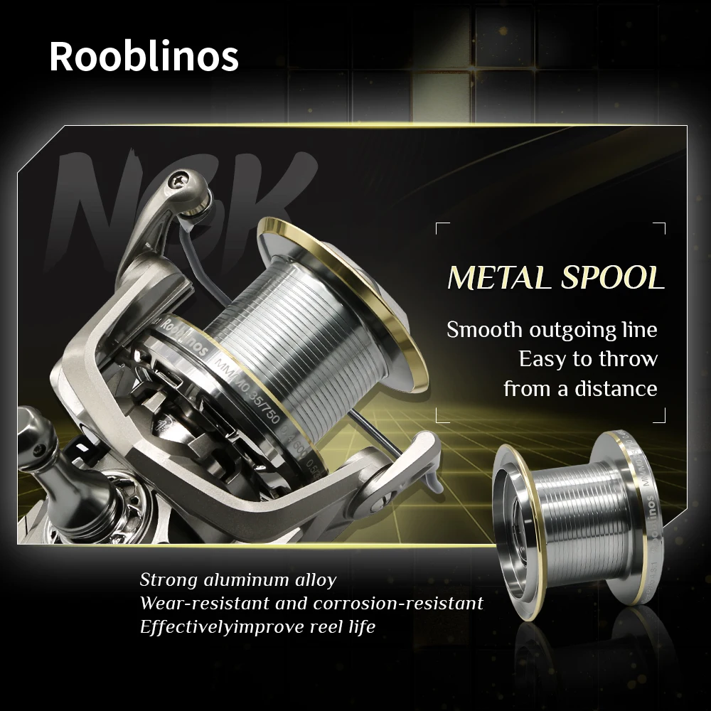 NGK Carrete giratorio de pesca con rodamientos inox arrastre potente - imagen 4