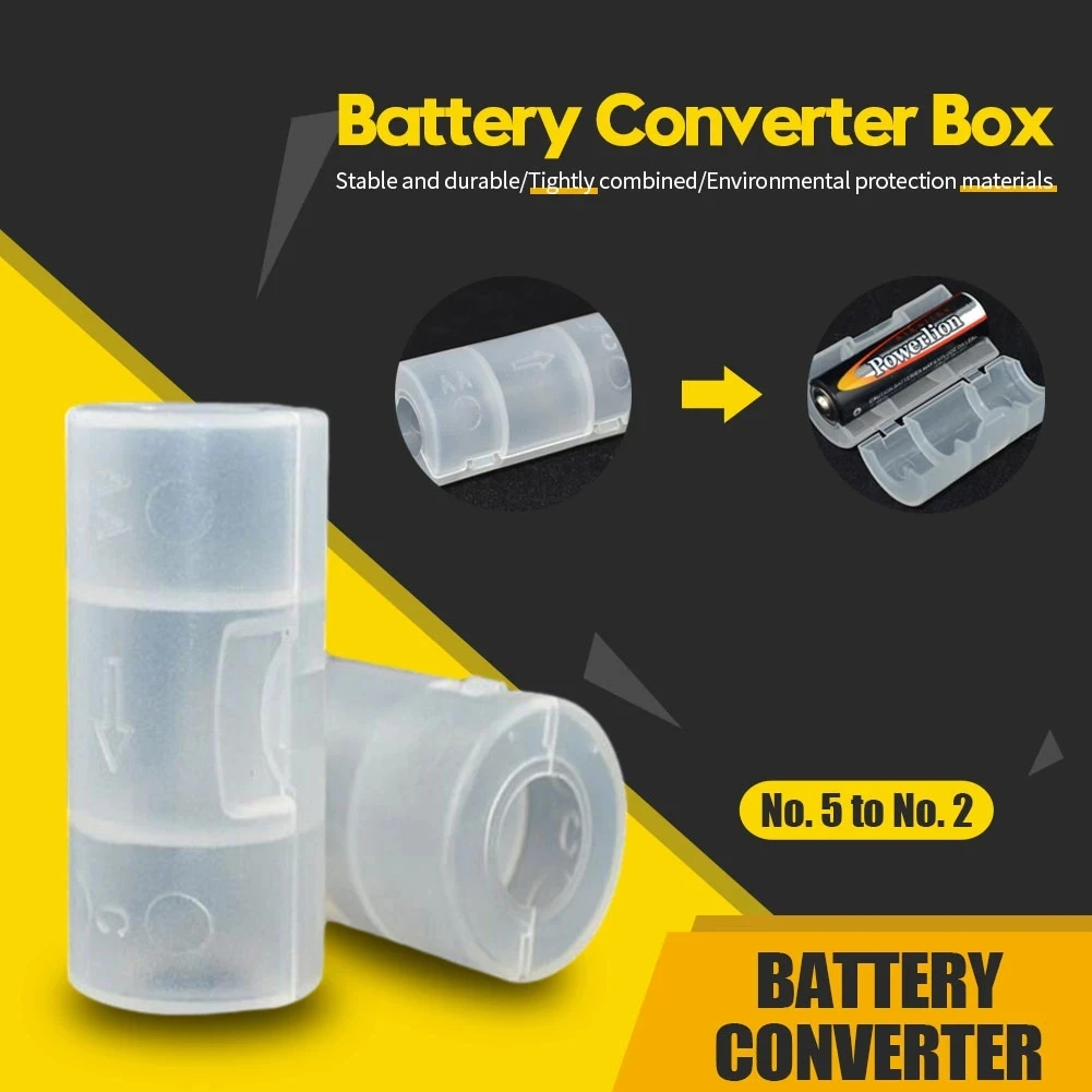 Caja de almacenamiento transparente para baterías AA y C con adaptador - imagen 2