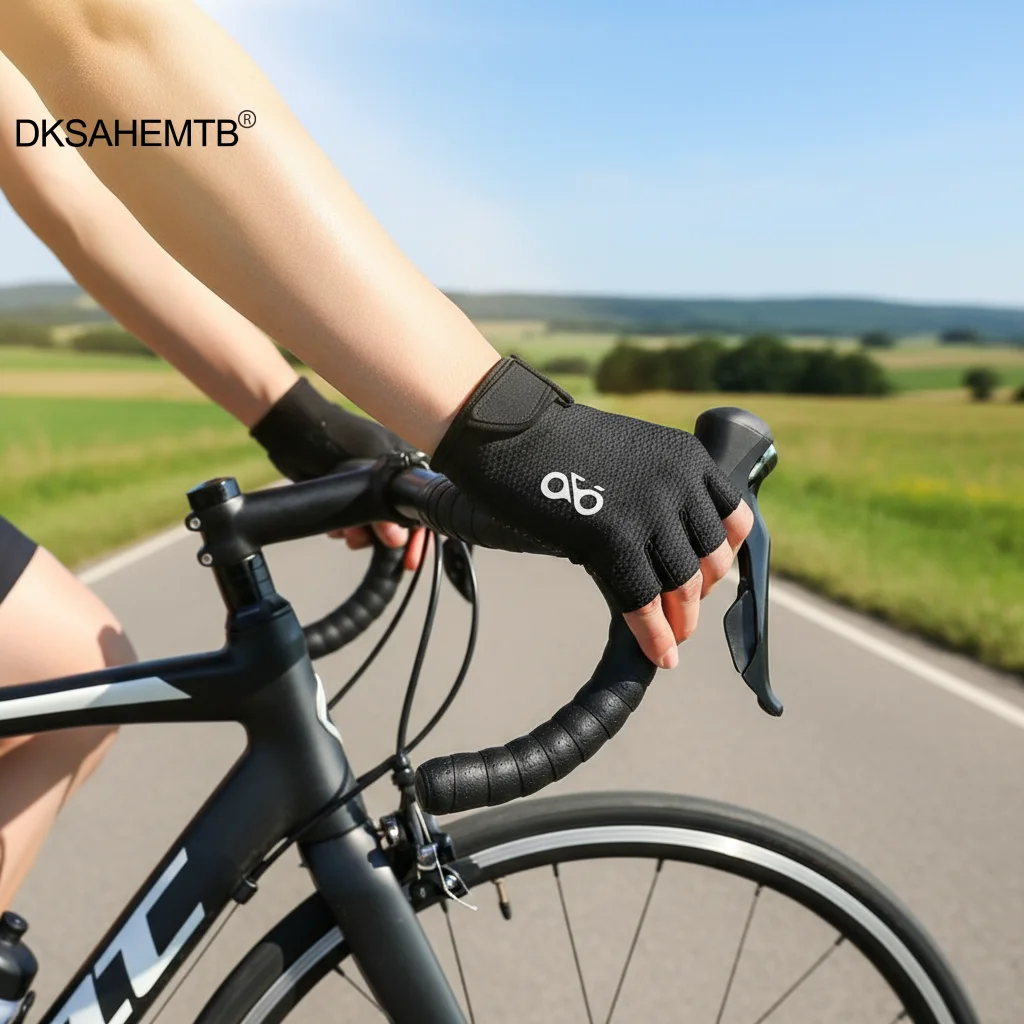 Guantes antideslizantes medio dedo transpirables para pesca y ciclismo - imagen 4