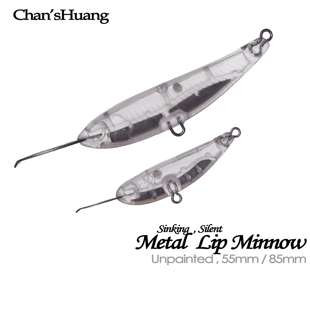 Chan'sHuang señuelo Minnow sin pintar de metal con labio - imagen 3