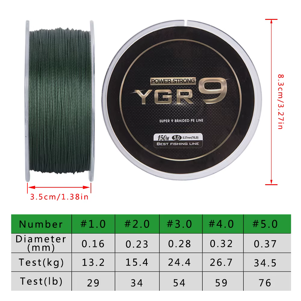 Línea Trenzada Goture YGR9 PE – 9 hilos para mar y río - imagen 5