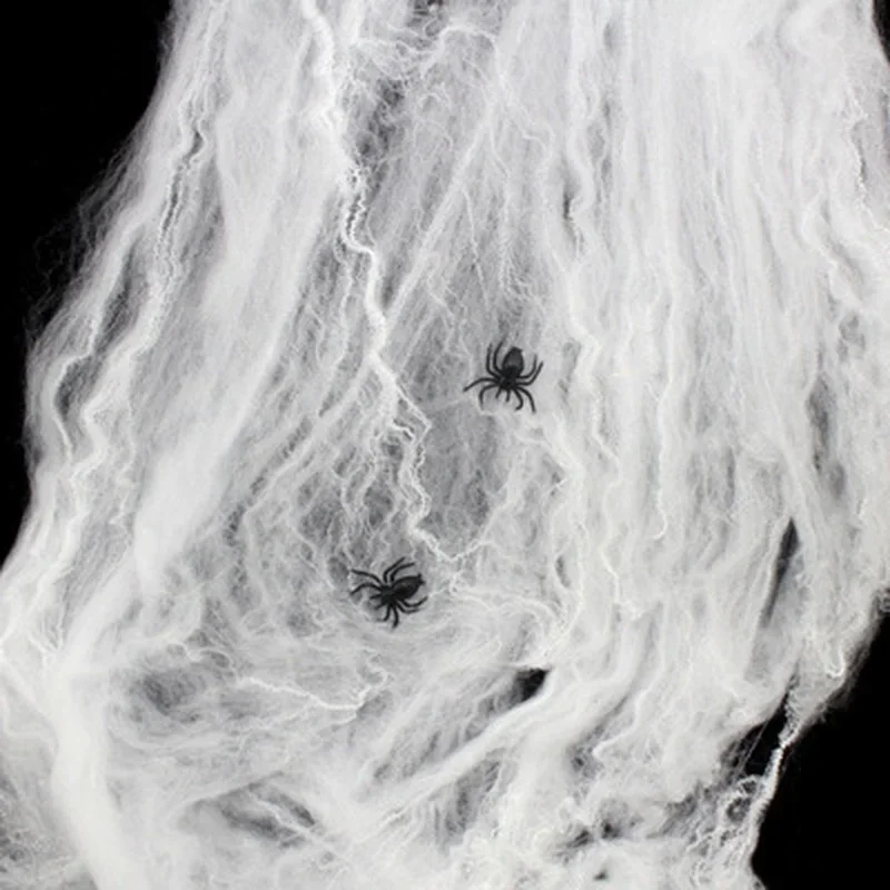 Telaraña elástica de algodón para decorar Halloween y fiestas de terror