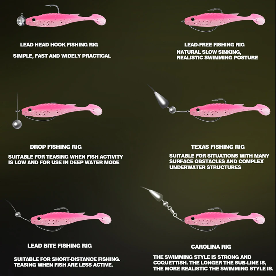 WALK FISH ShadTeez señuelos blandos ojos 3D – depredadores - imagen 2