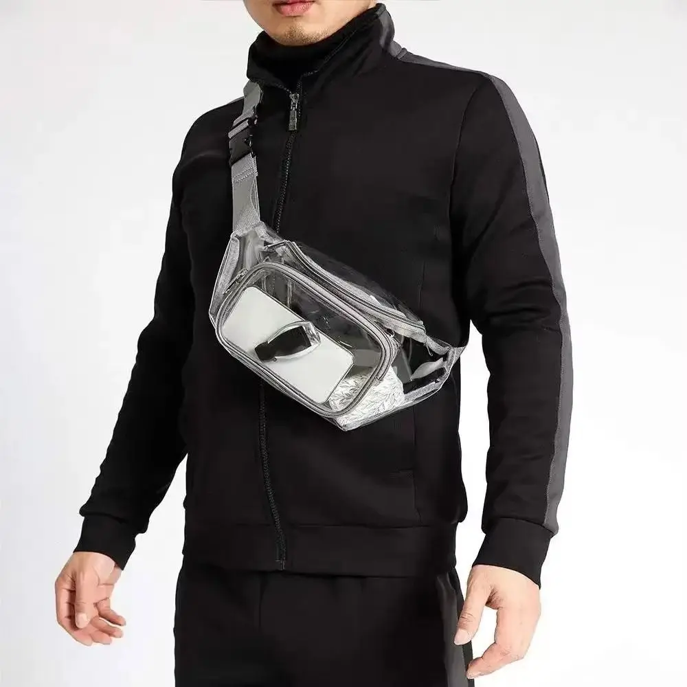 Riñonera impermeable transparente PVC para deportes al aire libre