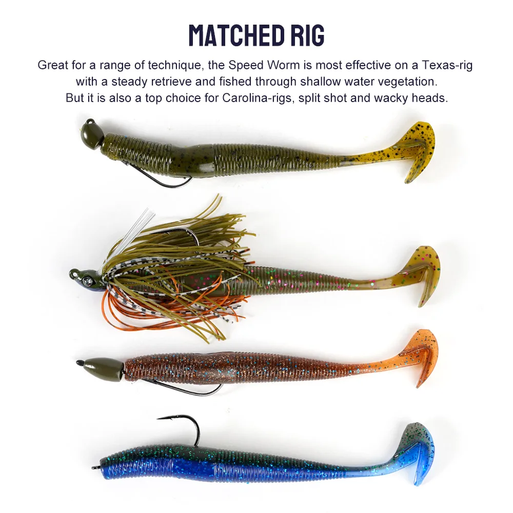 Vinilo Paddle Tail Speed Worm NOEBY Shad – para lucio y perca - imagen 2