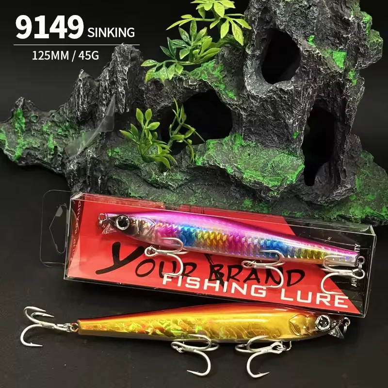 Jerkbait minnow hundido láser para pesca en agua salada - imagen 5