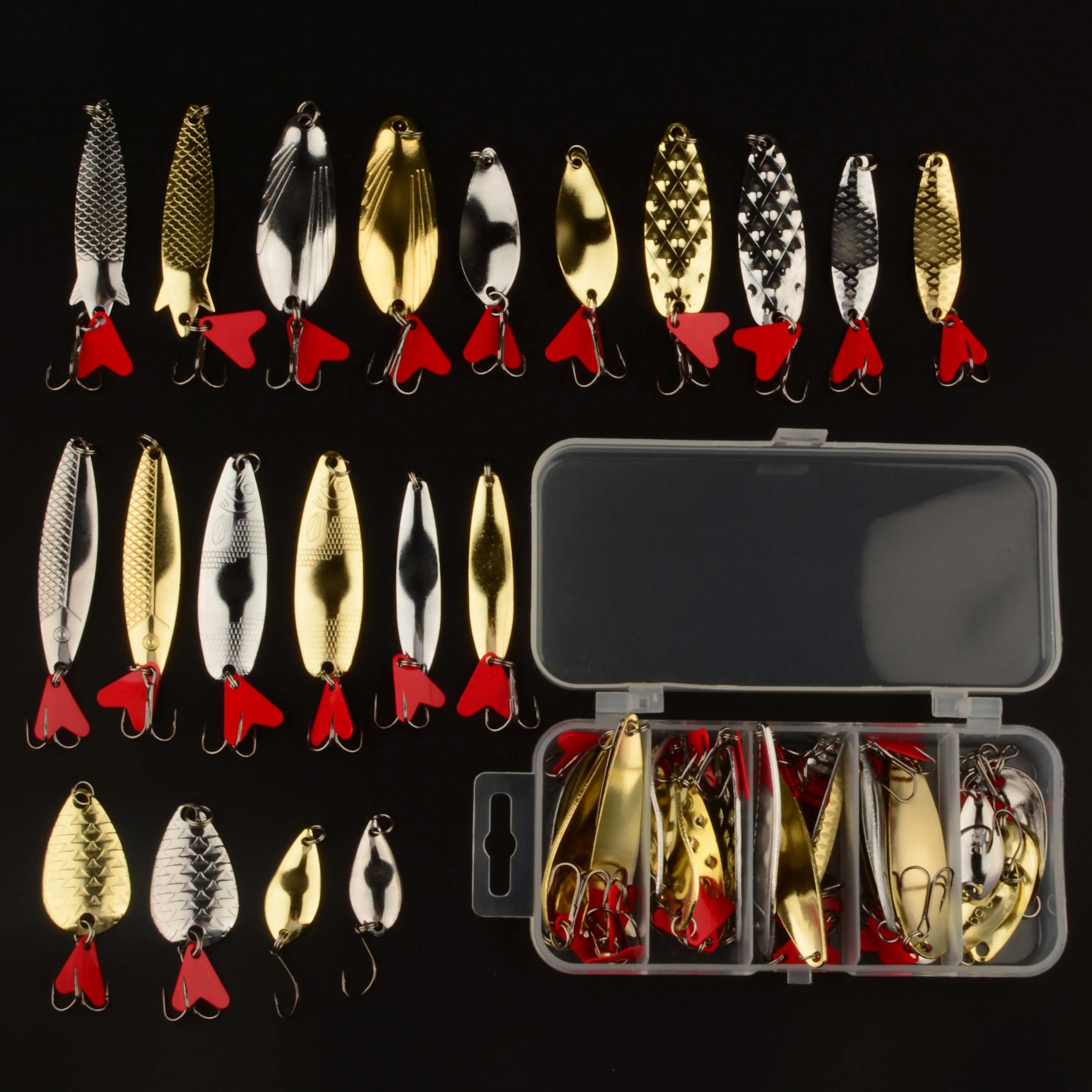 Kit de 20 señuelos de pesca con caja organizadora