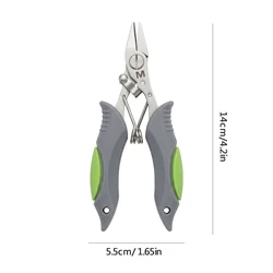 Tijeras de Pesca Mustad, cortador trenzas acero inoxidable con bloqueo