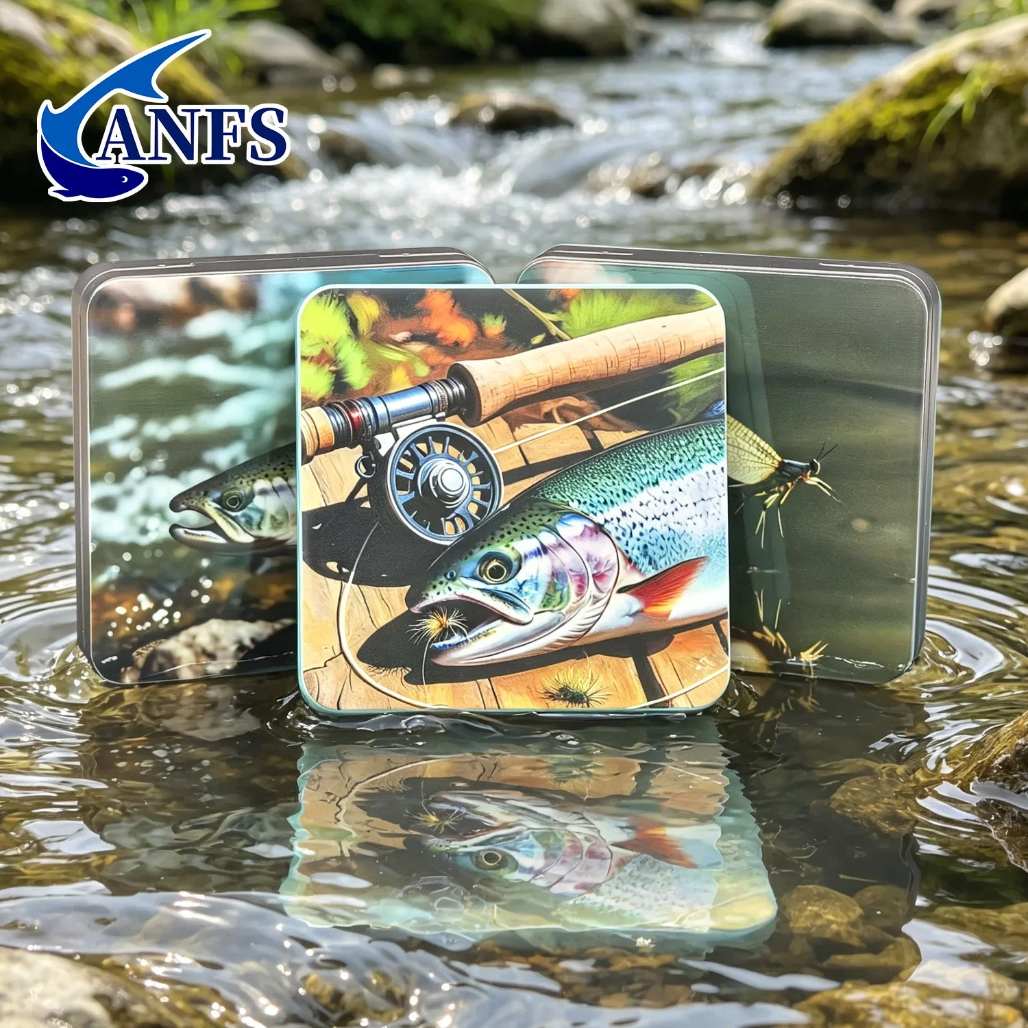 Caja de pesca metálica ANFS para organizar accesorios
