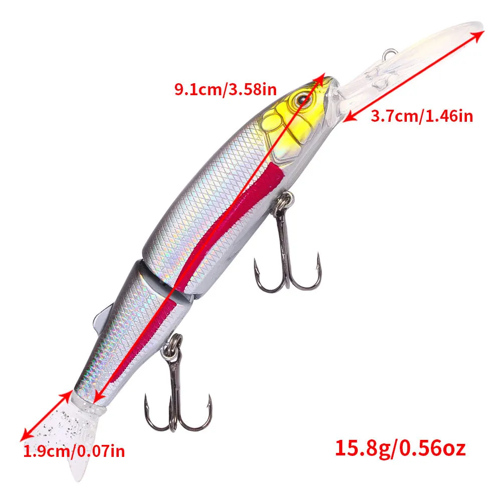 Señuelo Jointbait Swimbait Minnow Wobbler duro para lucio y zander - imagen 2