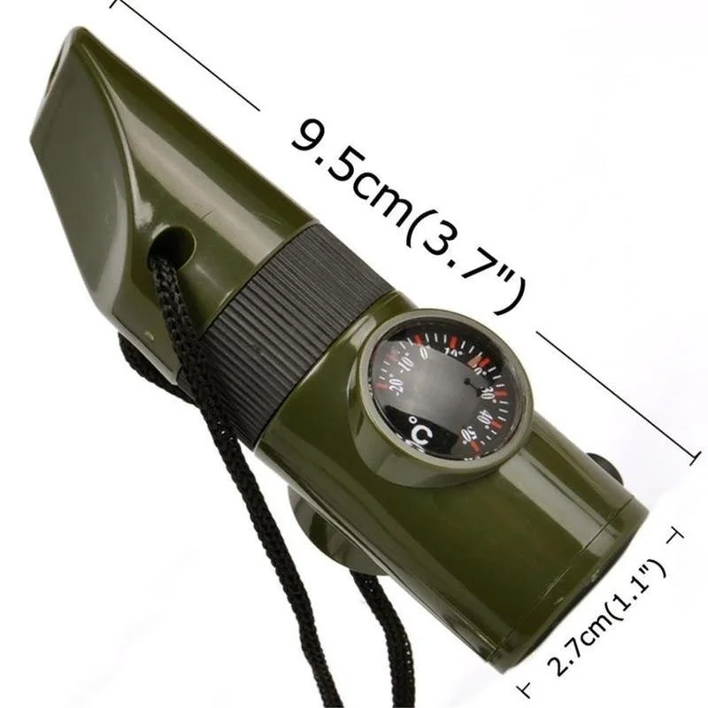 Silbato de supervivencia con brújula y termómetro para aire libre - imagen 5