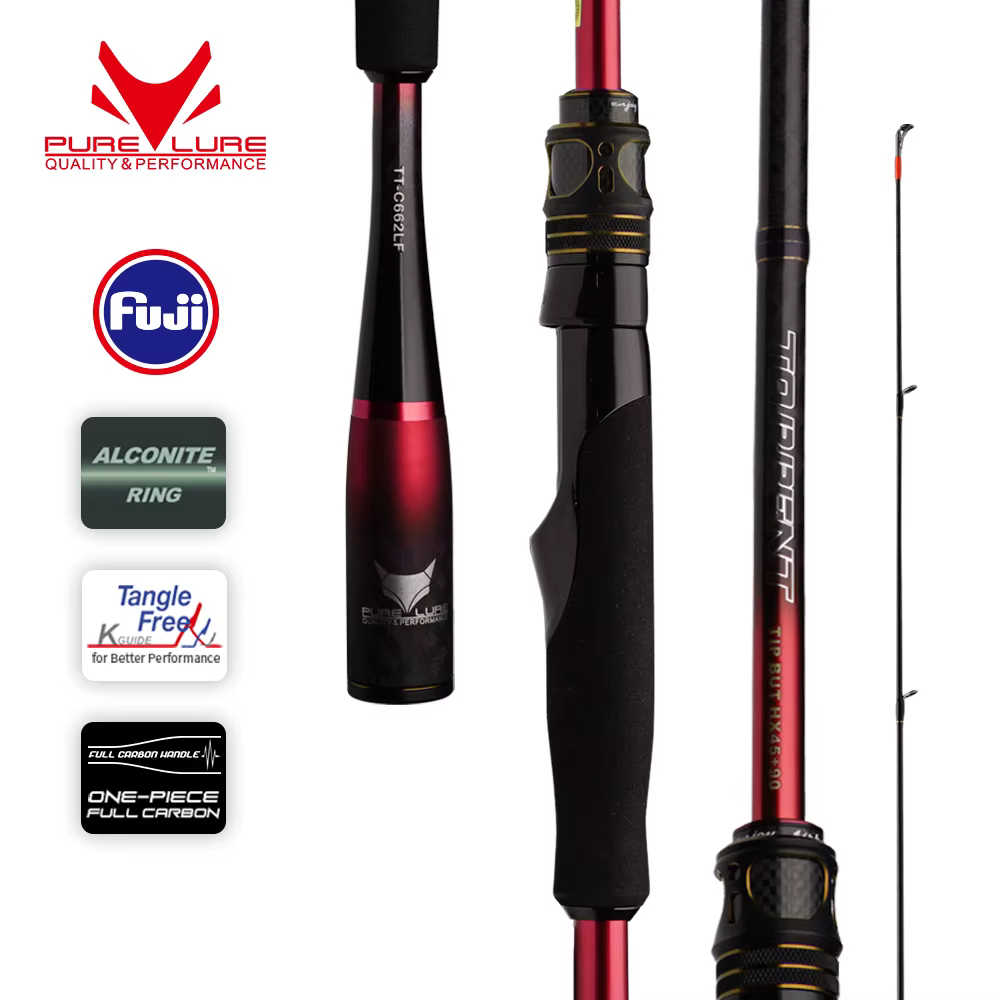 PURELURE Red TORRENT – Caña lubina carbono Toray con anillas Fuji - imagen 4