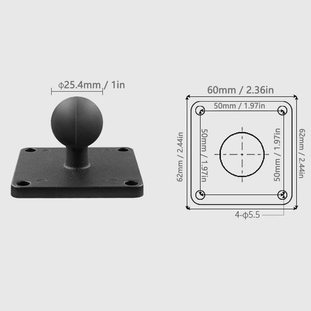 Base de montaje AMPS con rótula de 1 pulgada