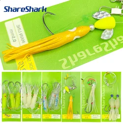 ShareShark kit de líderes con cebo pulpo luminoso para agua salada