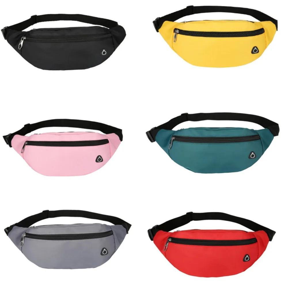 Riñonera de nailon ligera color sólido para deporte urbano unisex - imagen 2
