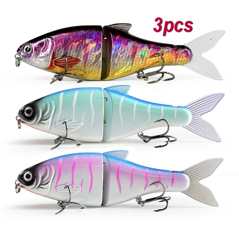 Pack de 3 señuelos articulados tipo swimbait Glider